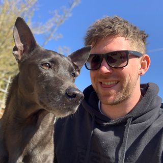 Ant Bentinck with his dog